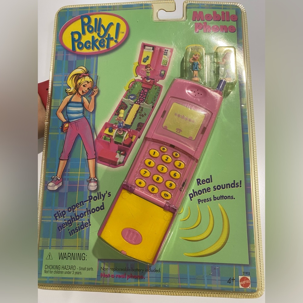 NIB Vintage 1999 Pink Polly Pocket Mobile Phone Playset By Mattel